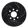 E-Line Drilled & Slotted Black Brake Rotor, 2000-2005 GM, Position: Front Right - image 1