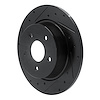 E-Line Drilled & Slotted Black Brake Rotor, 2000-2006 Rover, Position: Rear Left