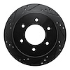 E-Line Drilled & Slotted Black Brake Rotor, 2015-2017 Mitsubishi, Position: Rear Left