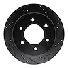 E-Line Drilled & Slotted Black Brake Rotor, 2015-2017 Mitsubishi, Position: Rear Right