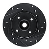E-Line Drilled & Slotted Black Brake Rotor, 2002-2010 Renault, Position: Rear Right - image 1