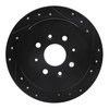 E-Line Drilled & Slotted Black Brake Rotor, 2003-2007 Peugeot, Position: Rear Right - image 2