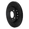 E-Line Drilled & Slotted Black Brake Rotor, 2009-2017 Audi/Porsche/Volkswagen, Position: Front Right