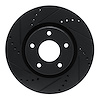 E-Line Drilled & Slotted Black Brake Rotor, 2010-2014 Renault, Position: Front Left - image 1
