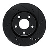 E-Line Drilled & Slotted Black Brake Rotor, 2010-2014 Renault, Position: Front Right - image 1