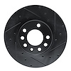 E-Line Drilled & Slotted Black Brake Rotor, 2002-2008 GM, Position: Front Right - image 1