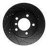E-Line Drilled & Slotted Black Brake Rotor, 2005-2007 BMW, Position: Front Right - image 1