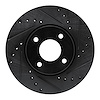 E-Line Drilled & Slotted Black Brake Rotor, 2005-2012 Fits Multiple Makes/Models, Position: Front Right - image 1
