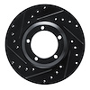 E-Line Drilled & Slotted Black Brake Rotor, 2003-2005 Mopar, Position: Front Left