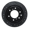E-Line Drilled & Slotted Black Brake Rotor, 2008-2014 Mitsubishi, Position: Rear Right - image 1