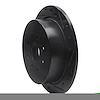 E-Line Drilled & Slotted Black Brake Rotor, 2010-2015 Renault, Position: Front Right