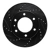 E-Line Drilled & Slotted Black Brake Rotor, 2013-2017 Ford/Lincoln/Mercury/Mazda, Position: Front Left - image 1