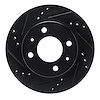 E-Line Drilled & Slotted Black Brake Rotor, 1998-2012 Mopar, Position: Front Left - image 1