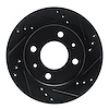 E-Line Drilled & Slotted Black Brake Rotor, 1998-2012 Mopar, Position: Front Right