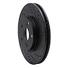 E-Line Drilled & Slotted Black Brake Rotor, 2008-2012 Renault, Position: Front Right