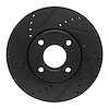 E-Line Drilled & Slotted Black Brake Rotor, 2013-2016 Ford/Lincoln/Mercury/Mazda, Position: Front Left - image 1