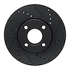 E-Line Drilled & Slotted Black Brake Rotor, 2013-2016 Ford/Lincoln/Mercury/Mazda, Position: Front Right
