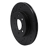 E-Line Drilled & Slotted Black Brake Rotor, 1997-2002 Peugeot, Position: Front Left