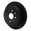 E-Line Drilled & Slotted Black Brake Rotor, 2014-2020 Peugeot, Position: Rear Left