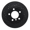 E-Line Drilled & Slotted Black Brake Rotor, 2012-2020 BMW, Position: Front Left - image 1
