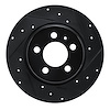 E-Line Drilled & Slotted Black Brake Rotor, 2015-2018 Audi/Porsche/Volkswagen, Position: Rear Right - image 1