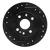 E-Line Drilled & Slotted Black Brake Rotor, 2018-2019 Audi/Porsche/Volkswagen, Position: Rear Left - image 1