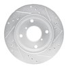 E-Line Drilled & Slotted Silver Brake Rotor, 1989-1994 Suzuki, Position: Front Left - image 3