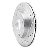 E-Line Drilled & Slotted Silver Brake Rotor, 1989-1994 Suzuki, Position: Front Right - image 1