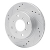 E-Line Drilled & Slotted Silver Brake Rotor, 1995-2002 Suzuki, Position: Front Left - image 1