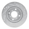 E-Line Drilled & Slotted Silver Brake Rotor, 1995-2002 Suzuki, Position: Front Left - image 2