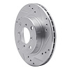 E-Line Drilled & Slotted Silver Brake Rotor, 1995-2002 Suzuki, Position: Front Right - image 1