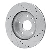 E-Line Drilled & Slotted Silver Brake Rotor, 2007-2019 Suzuki, Position: Front Left