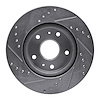 E-Line Drilled & Slotted Silver Brake Rotor, 2007-2019 Suzuki, Position: Front Right - image 1
