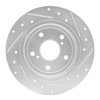 E-Line Drilled & Slotted Silver Brake Rotor, 2007-2014 Suzuki, Position: Rear Left - image 3