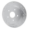 E-Line Drilled & Slotted Silver Brake Rotor, 2007-2014 Suzuki, Position: Rear Left - image 4