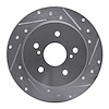 E-Line Drilled & Slotted Silver Brake Rotor, 2007-2014 Suzuki, Position: Rear Right - image 1