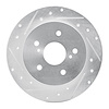 E-Line Drilled & Slotted Silver Brake Rotor, 2010-2013 Suzuki, Position: Rear Left - image 1