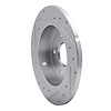 E-Line Drilled & Slotted Silver Brake Rotor, 2010-2013 Suzuki, Position: Rear Right - image 1