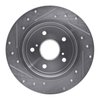 E-Line Drilled & Slotted Silver Brake Rotor, 2010-2013 Suzuki, Position: Rear Right - image 3