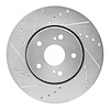 E-Line Drilled & Slotted Silver Brake Rotor, 2010-2013 Suzuki, Position: Front Left - image 1