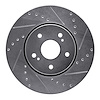 E-Line Drilled & Slotted Silver Brake Rotor, 2010-2013 Suzuki, Position: Front Right - image 1