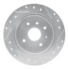 E-Line Drilled & Slotted Silver Brake Rotor, 2004-2010 Fits Multiple Makes/Models, Position: Rear Left - image 2