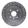 E-Line Drilled & Slotted Silver Brake Rotor, 2004-2010 Fits Multiple Makes/Models, Position: Rear Right - image 4
