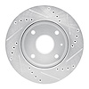 E-Line Drilled & Slotted Silver Brake Rotor, 2004-2010 Fits Multiple Makes/Models, Position: Front Left - image 1