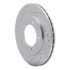 E-Line Drilled & Slotted Silver Brake Rotor, 1999-2008 Fits Multiple Makes/Models, Position: Front Left - image 1