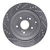 E-Line Drilled & Slotted Silver Brake Rotor, 2009-2017 Suzuki, Position: Rear Right - image 1