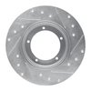 E-Line Drilled & Slotted Silver Brake Rotor, 1965-1976 Audi/Porsche/Volkswagen, Position: Front Left - image 2