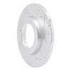 E-Line Drilled & Slotted Silver Brake Rotor, 1965-1976 Audi/Porsche/Volkswagen, Position: Front Right - image 2