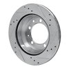 E-Line Drilled & Slotted Silver Brake Rotor, 1977-1988 Audi/Porsche/Volkswagen, Position: Rear Left - image 2