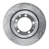 E-Line Drilled & Slotted Silver Brake Rotor, 1977-1988 Audi/Porsche/Volkswagen, Position: Rear Left - image 4